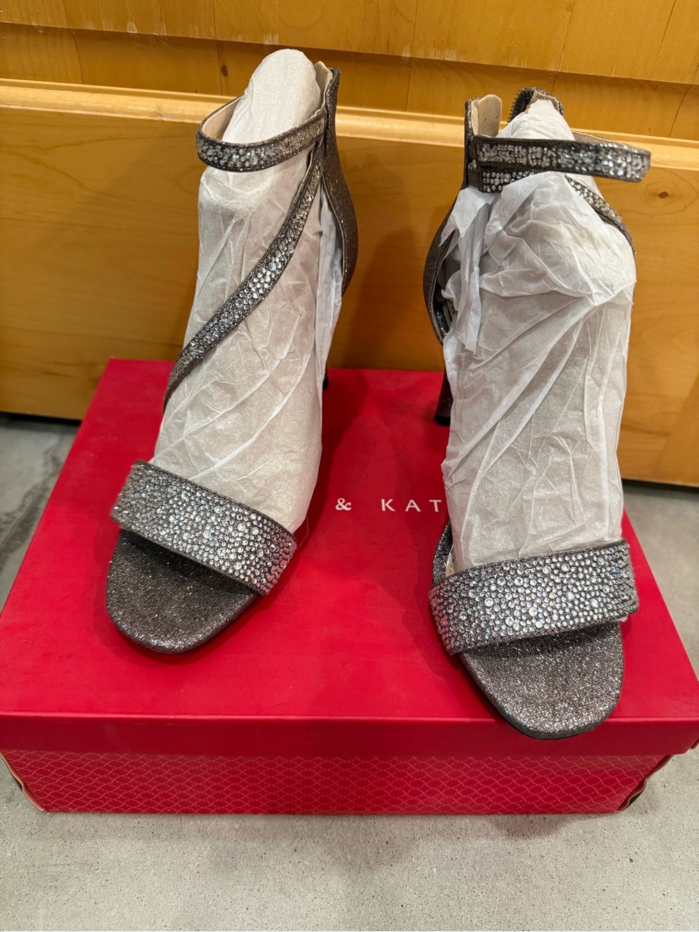 Kelly & Katie Silver Crystal Strappy High Heels